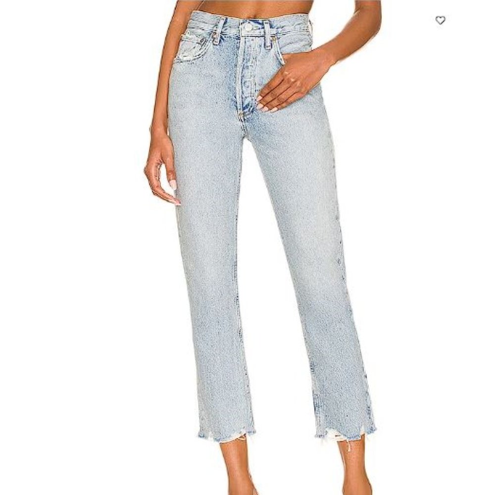 COPY - AGOLDE Women's Riley High Rise Straight Crop Size 27 in Curio